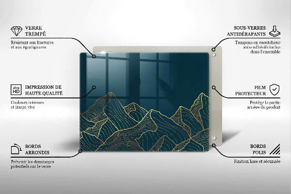 Krájecí prkénko skleněné Abstraktní hory