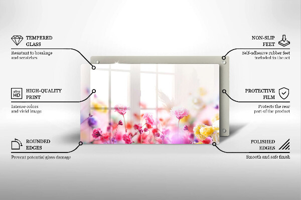 Krájecí prkénko skleněné Květinová louka