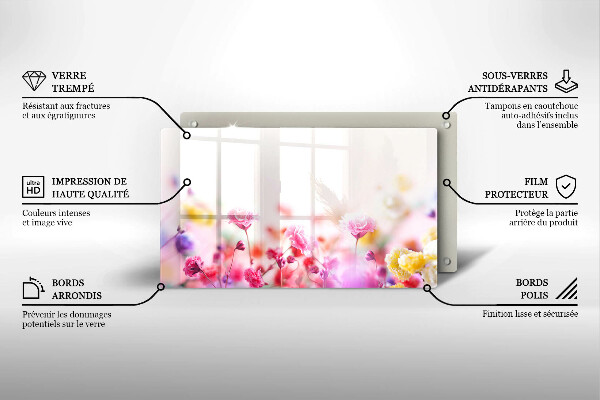 Krájecí prkénko skleněné Květinová louka