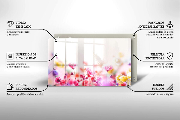 Krájecí prkénko skleněné Květinová louka