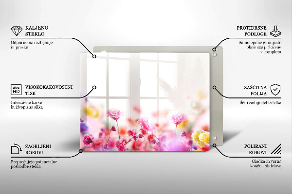 Krájecí prkénko skleněné Květinová louka