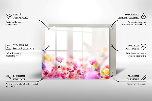 Krájecí prkénko skleněné Květinová louka