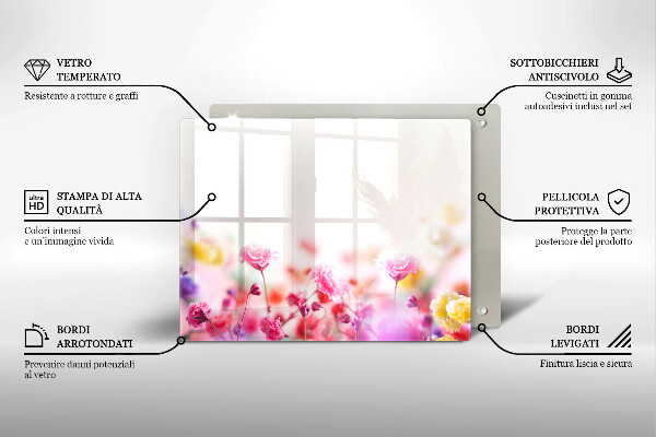 Krájecí prkénko skleněné Květinová louka