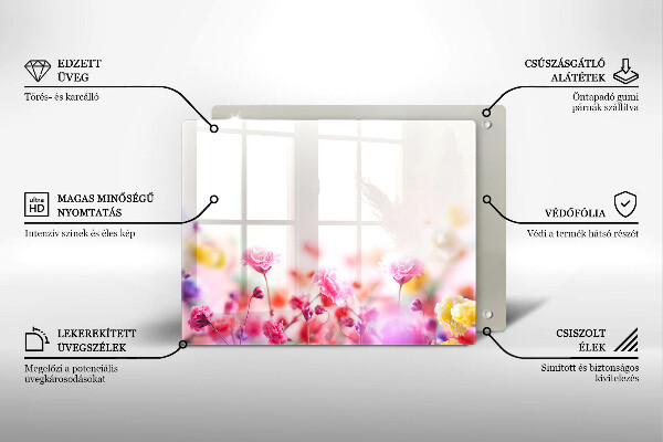 Krájecí prkénko skleněné Květinová louka