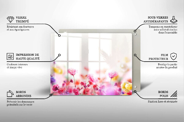 Krájecí prkénko skleněné Květinová louka