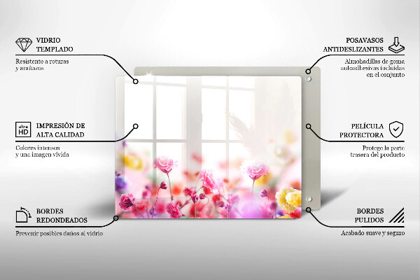 Krájecí prkénko skleněné Květinová louka