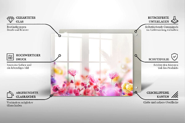 Krájecí prkénko skleněné Květinová louka