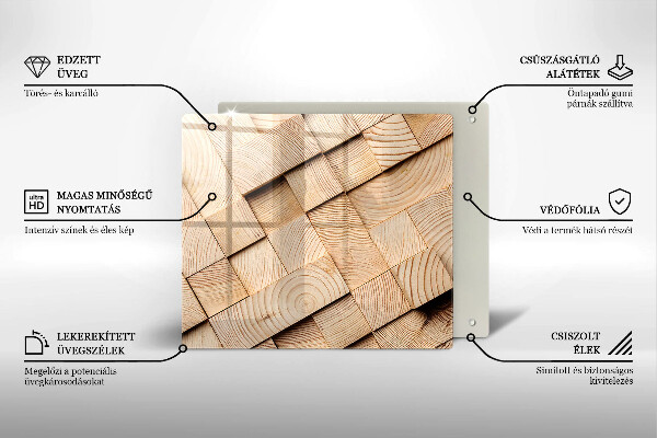 Krájecí prkénko skleněné Dřevěné čtverce