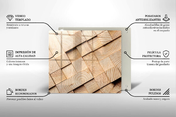 Krájecí prkénko skleněné Dřevěné čtverce