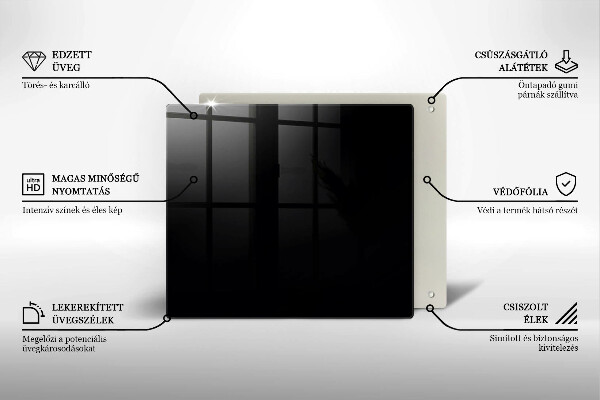 Skleněná deska do kuchyně Černá barva