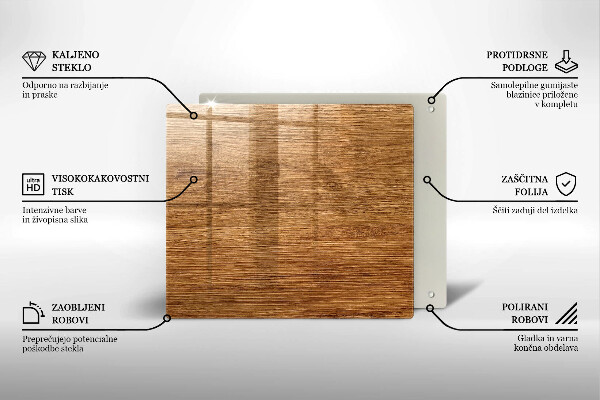 Skleněná krájecí deska Textura dřevěné desky