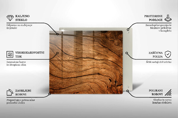 Skleněná krájecí deska Textura dřevěné desky