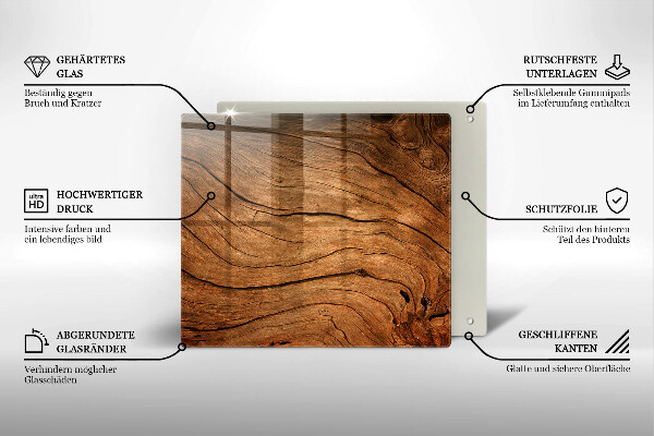 Skleněná krájecí deska Textura dřevěné desky