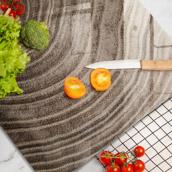 Krájecí prkénko skleněné Dřevěné kroužky