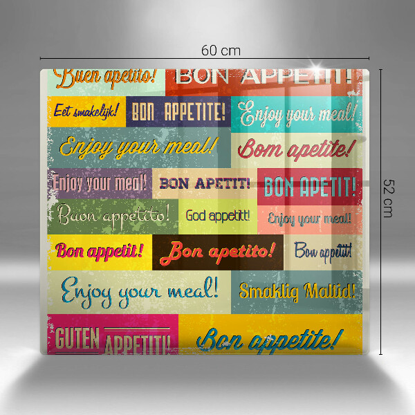 Skleněná krájecí deska Titulky jazyky dobré chuti