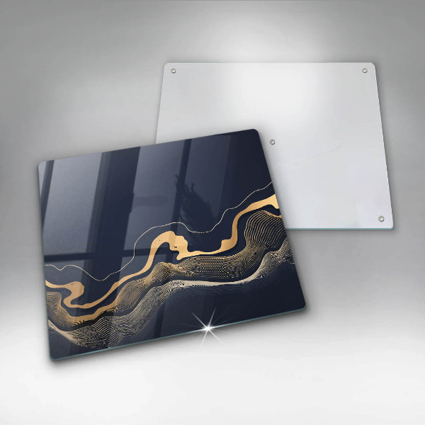 Skleněná krájecí deska Abstraktní zlaté čáry