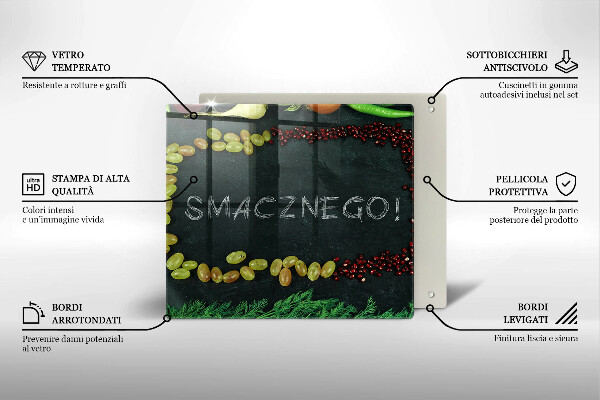 Skleněná krájecí deska Nápis dobrou chuť!