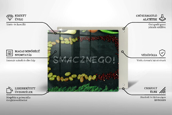 Skleněná krájecí deska Nápis dobrou chuť!