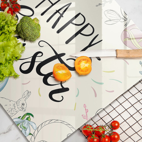 Krájecí prkénko skleněné Happy easter