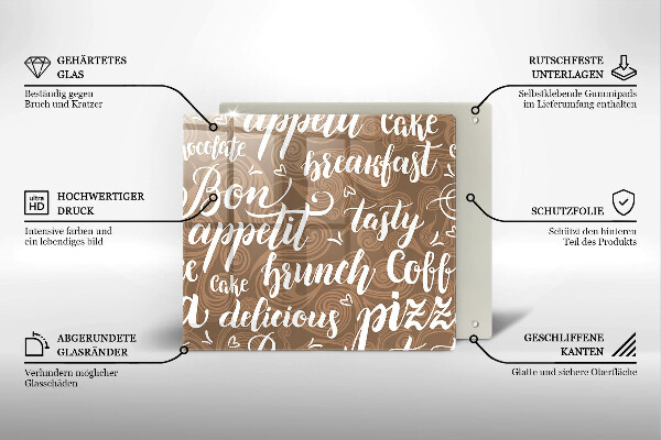 Krájecí prkénko skleněné Titulky pro dobrou chuť