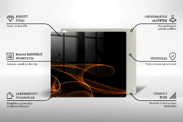 Krájecí prkénko skleněné Abstraktní linie