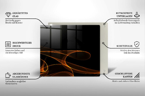 Krájecí prkénko skleněné Abstraktní linie