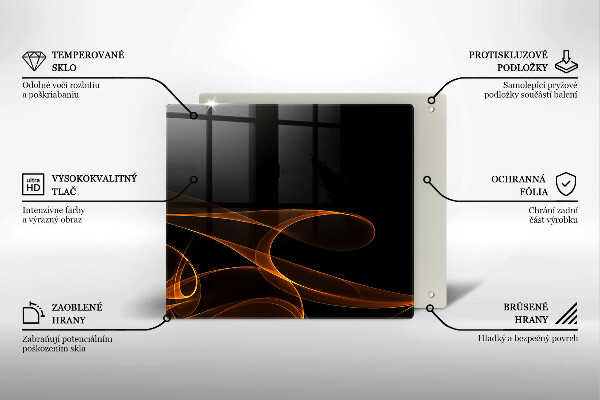 Krájecí prkénko skleněné Abstraktní linie