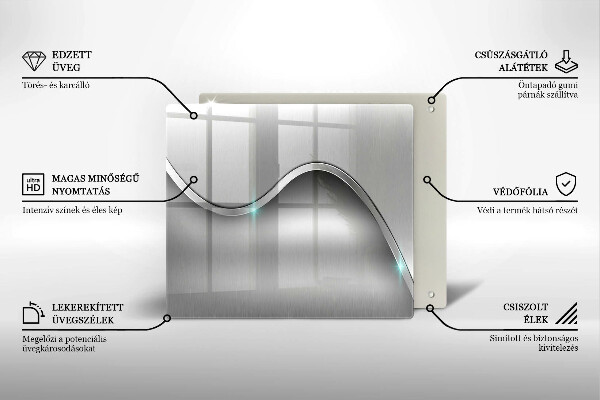 Krájecí prkénko skleněné Kovová abstrakce