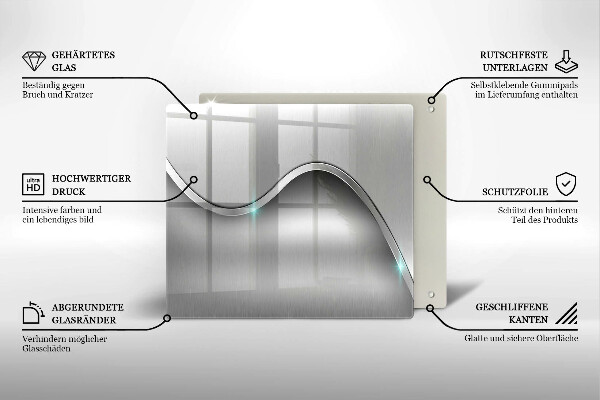 Krájecí prkénko skleněné Kovová abstrakce