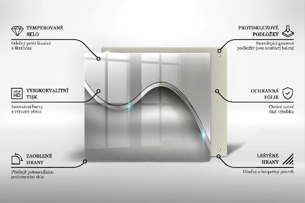 Krájecí prkénko skleněné Kovová abstrakce