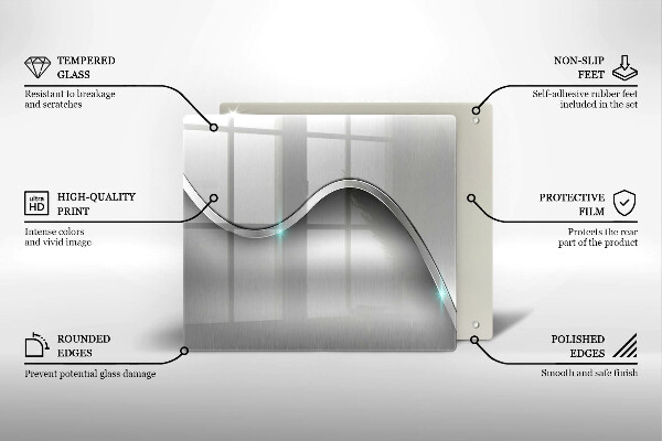 Krájecí prkénko skleněné Kovová abstrakce