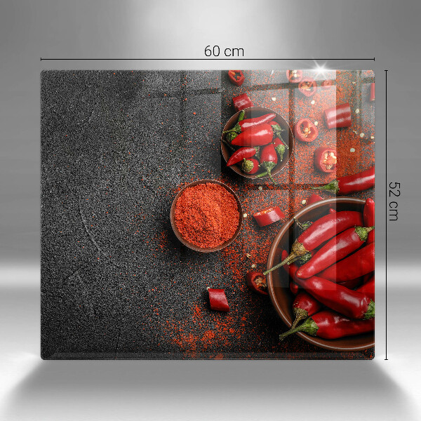 Krájecí prkénko skleněné Červené chilli papričky