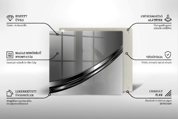 Krájecí prkénko skleněné Kovová abstrakce