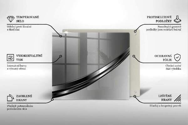 Krájecí prkénko skleněné Kovová abstrakce