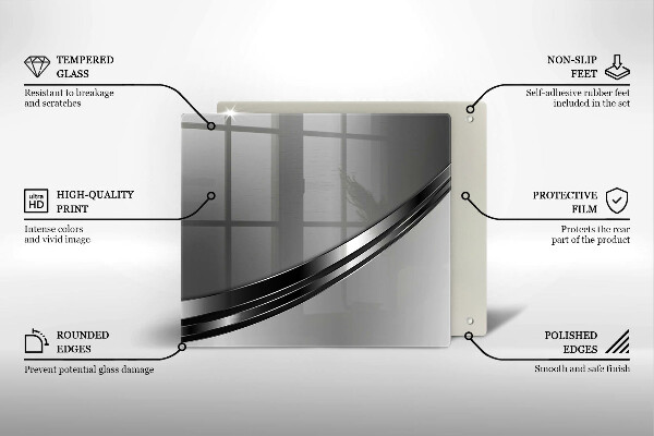 Krájecí prkénko skleněné Kovová abstrakce