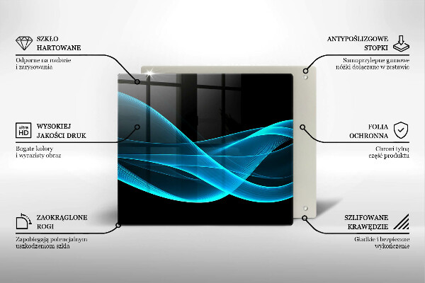 Krájecí prkénko skleněné Modrá abstrakce