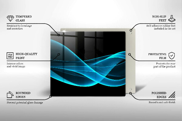 Krájecí prkénko skleněné Modrá abstrakce