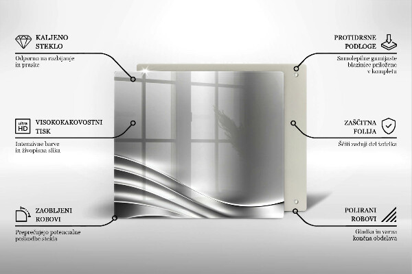 Skleněná deska do kuchyně Kovová konstrukce