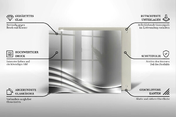 Skleněná deska do kuchyně Kovová konstrukce