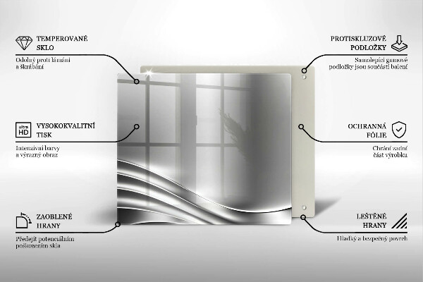Skleněná deska do kuchyně Kovová konstrukce