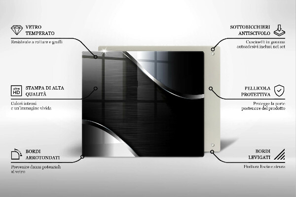 Skleněná krájecí deska Kovová abstrakce