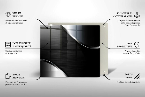 Skleněná krájecí deska Kovová abstrakce