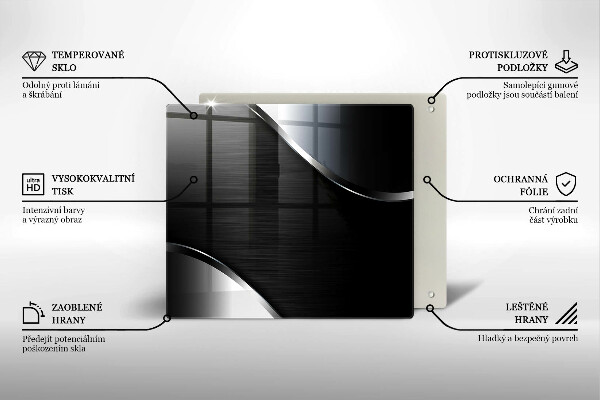 Skleněná krájecí deska Kovová abstrakce