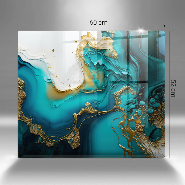 Skleněná deska do kuchyně Tyrkysová abstrakce