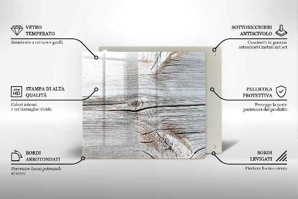 Skleněná deska do kuchyně Světlá struktura dřeva