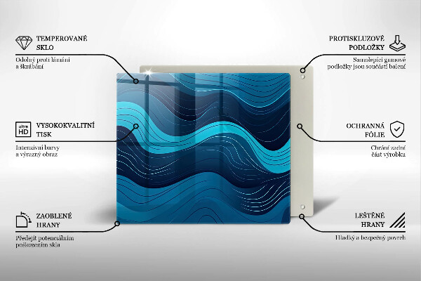 Skleněná deska do kuchyně Abstraktní vlny