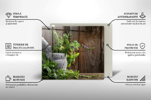 Skleněná deska do kuchyně Zelené bylinky