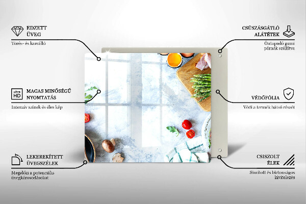 Skleněná deska do kuchyně Ingredience v kuchyni