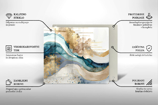 Skleněná deska do kuchyně Barevný mramor