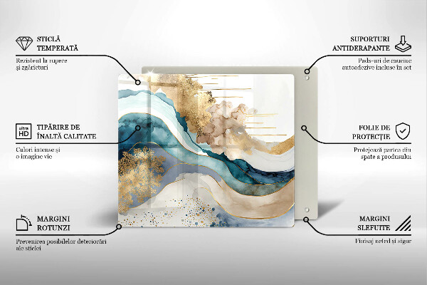 Skleněná deska do kuchyně Barevný mramor